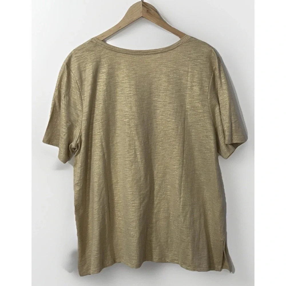 Chicos The Ultimate Tee Gold Shimmer Sz XL Petite XLP‎  (3P) EC